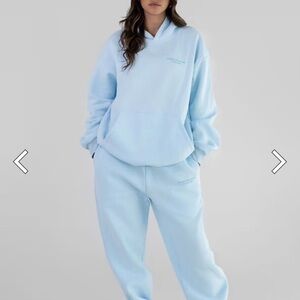 Comfrt Comfey Collection Women's Pastel Blue edit.BOTH: Sweatshirt & sweatpant